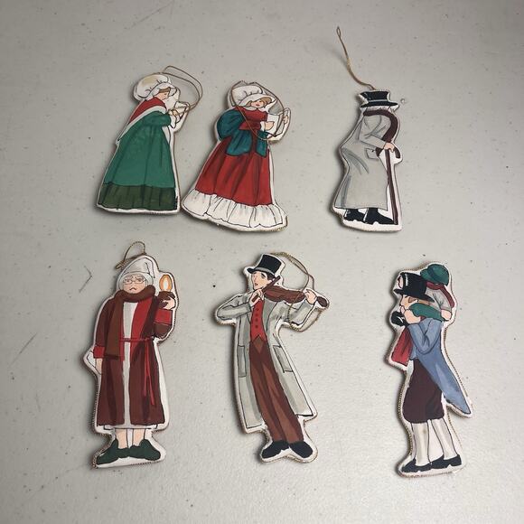 Dickens A Christmas Carol Character Ornaments Set Of 6 Vintage Holiday Decor - Picture 12 of 12